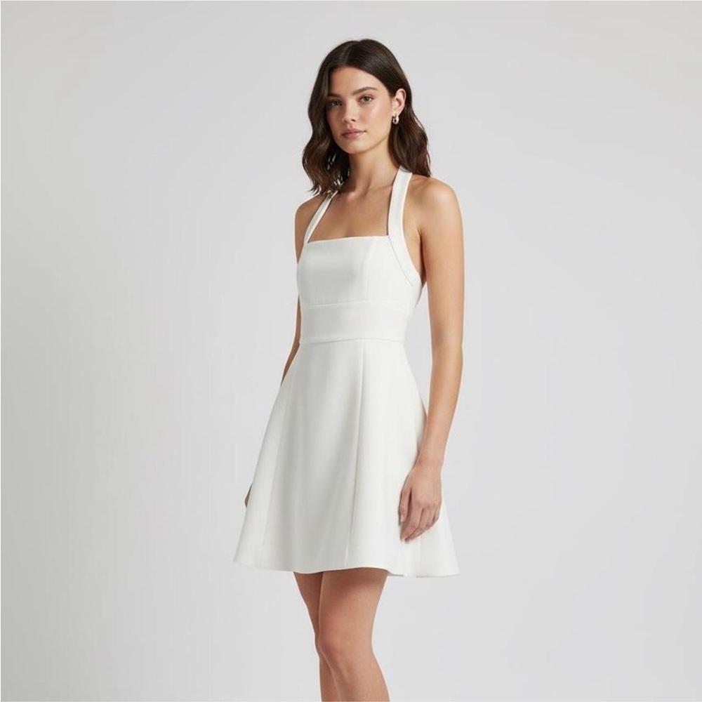 Princess Polly Allyn White Mini Halter Dress
